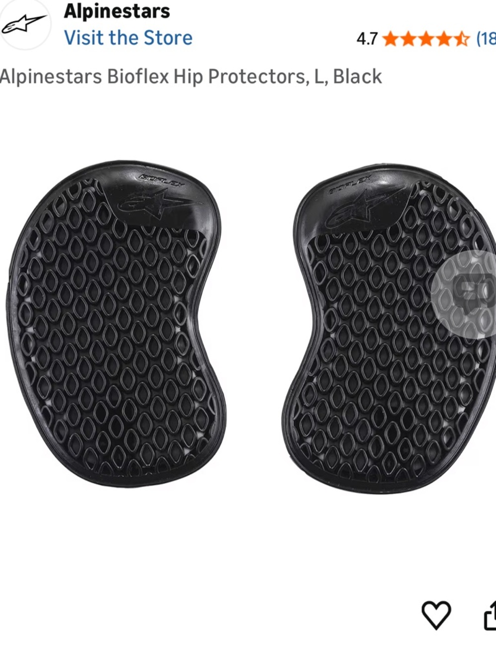 Alpinestars Bioflex Hip Protectors, L, Black
